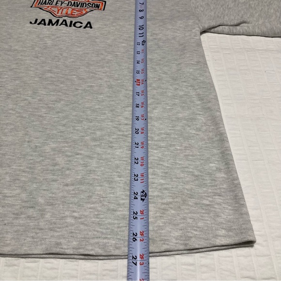 Embroidered Harley-Davidson Logo Jamaica Super soft Heather Grey Tee Shirt - Picture 5 of 7